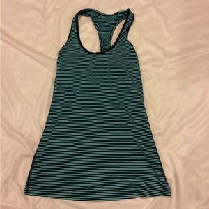 Lululemon bright blue and black striped tank
